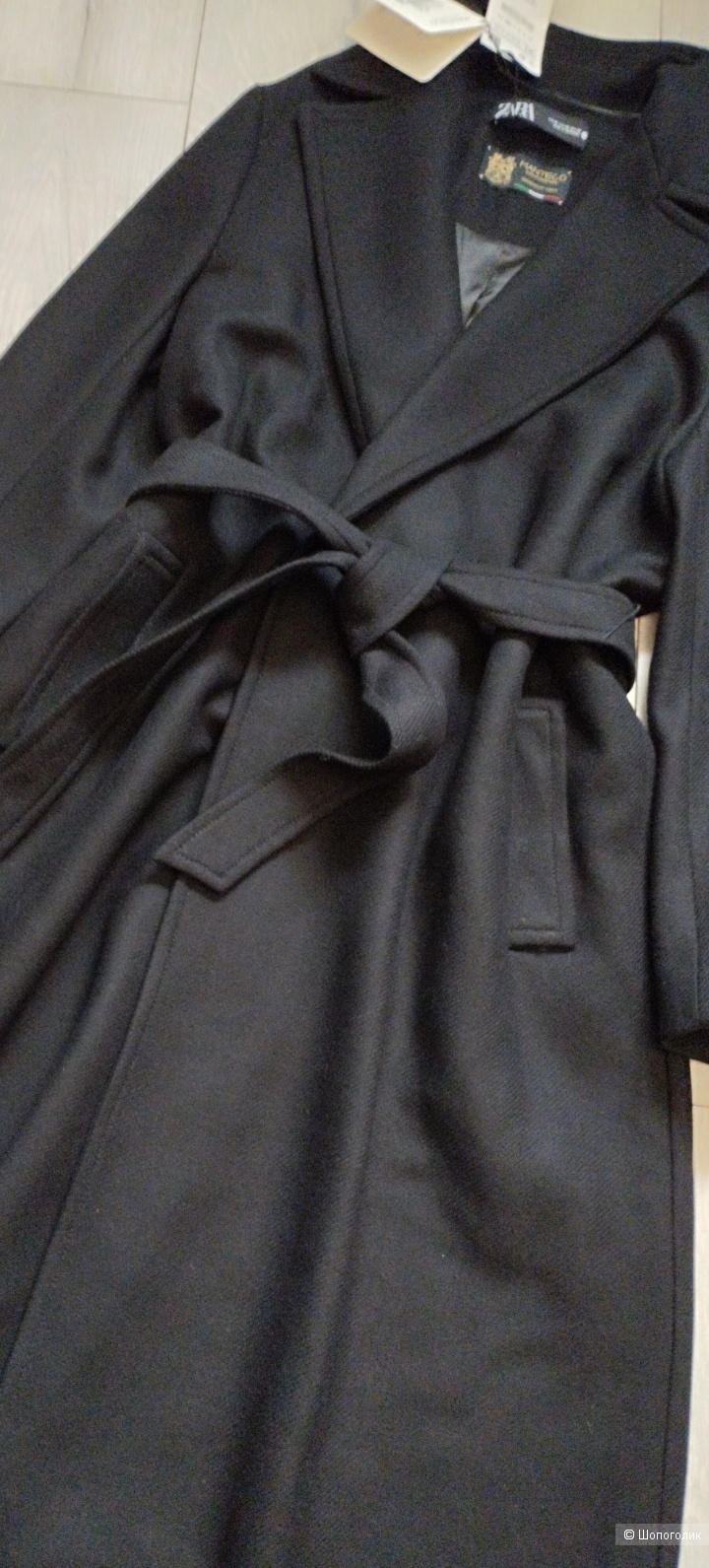 Шерстяное пальто-халат ZARA, размер Росс 50/52