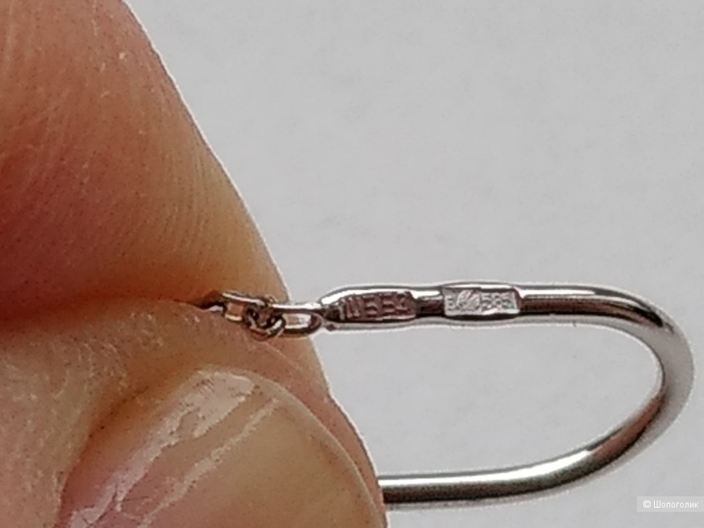 Серьги протяжки (продевки) из белого золота 585 (1,23 г)