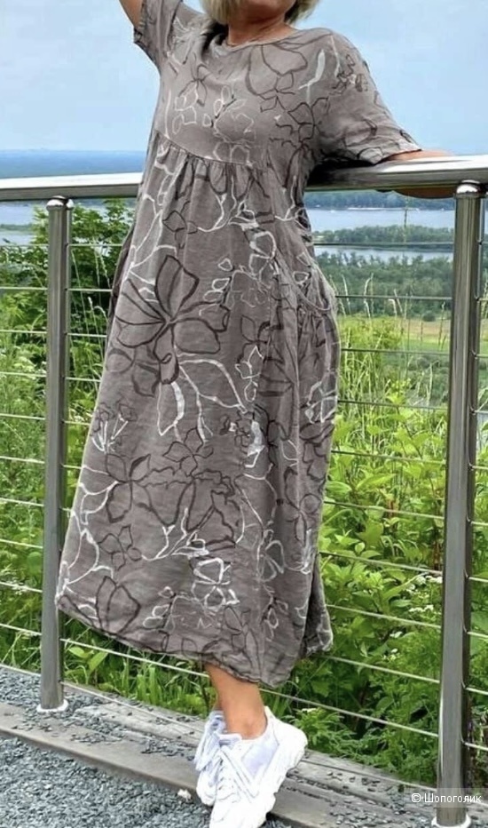 Платье лен Puro lino flowers, one size