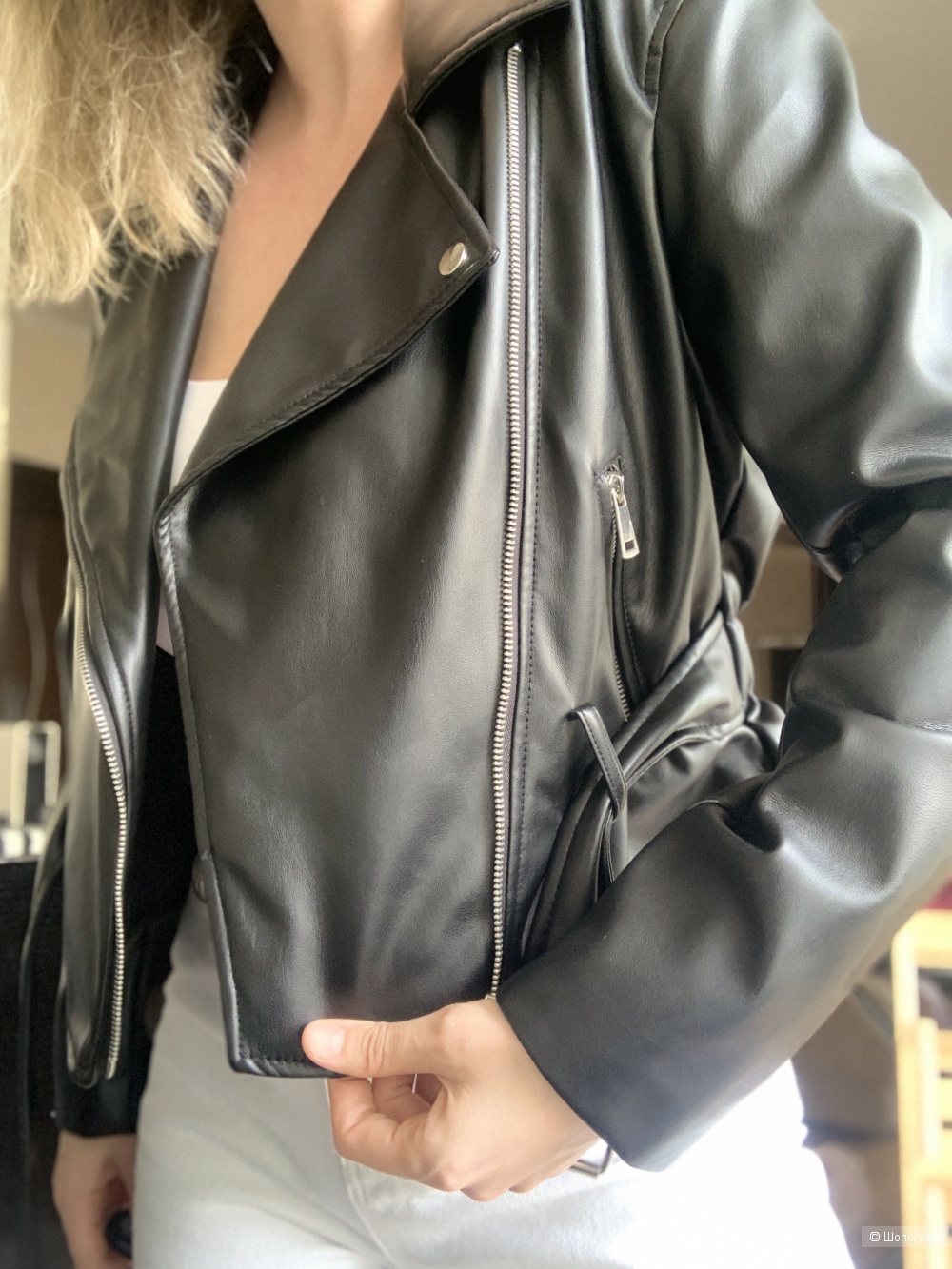 Кожаная куртка Stradivarius размер L