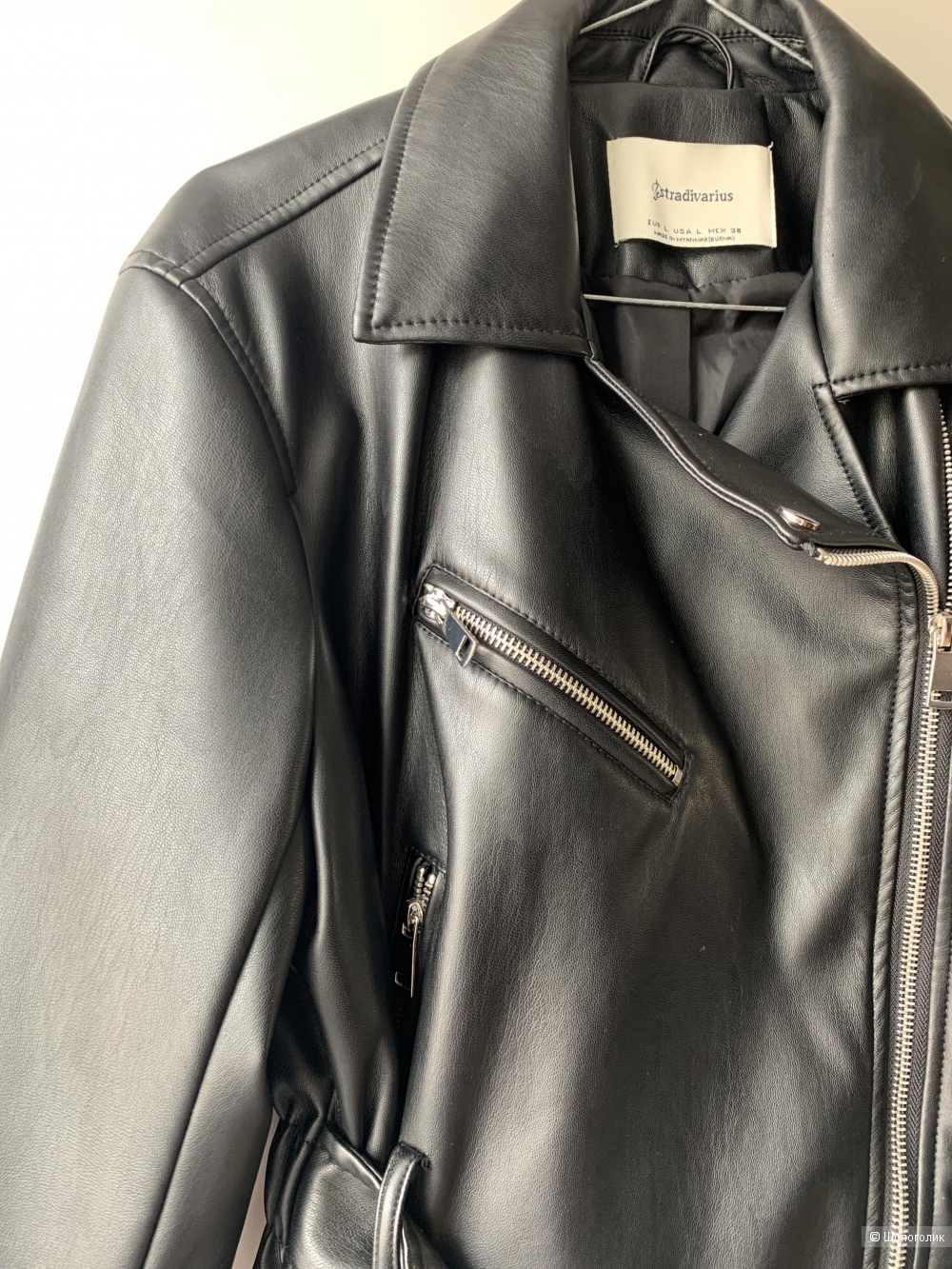 Кожаная куртка Stradivarius размер L