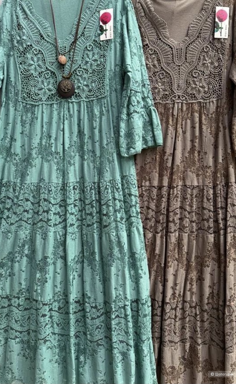 Платье бохо шик кружево макси Love boho Italy , 46-54