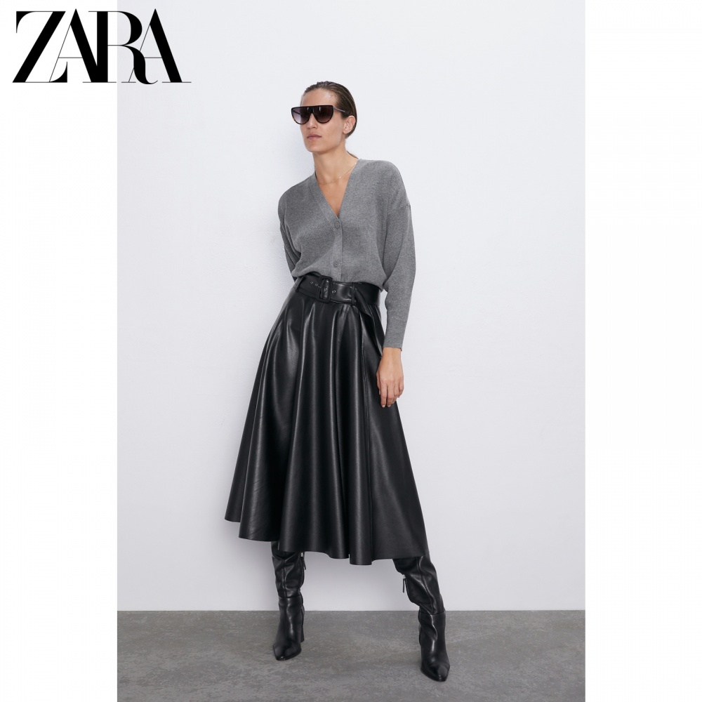 Zara, юбка из эко-кожи, L