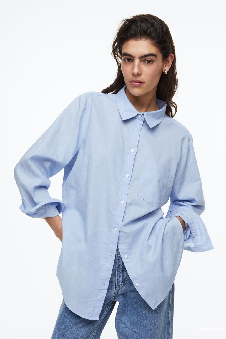 Рубашка H&M Linen Blend, L