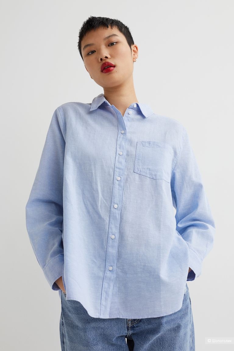 Рубашка H&M Linen Blend, L