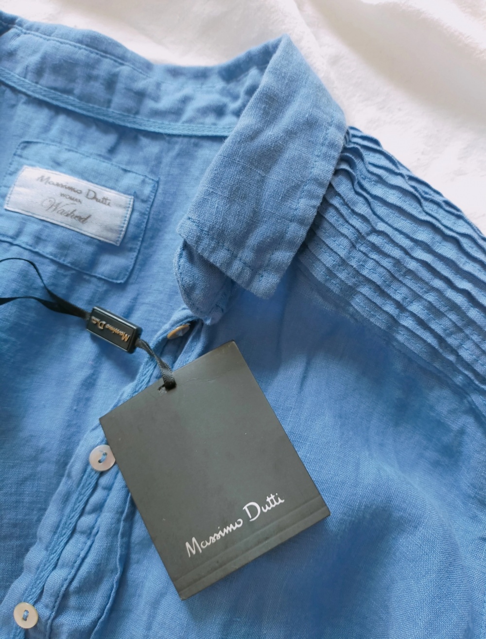 Льняная рубашка Massimo Dutti размер eur 38