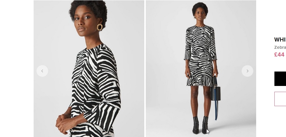 Whistles zebra flippy on sale dress