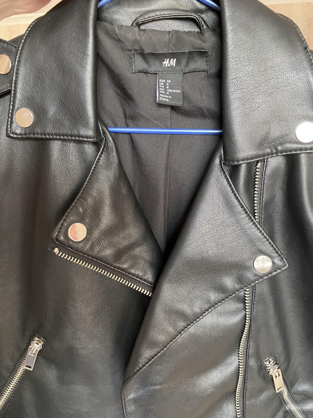 Кожаная куртка косуха H&M, размер 36 (русский 42-44)