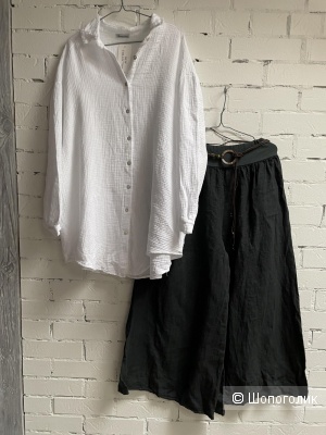 Сет юбка брюки лен и рубашка муслин ITALY SET NEW, 46-54