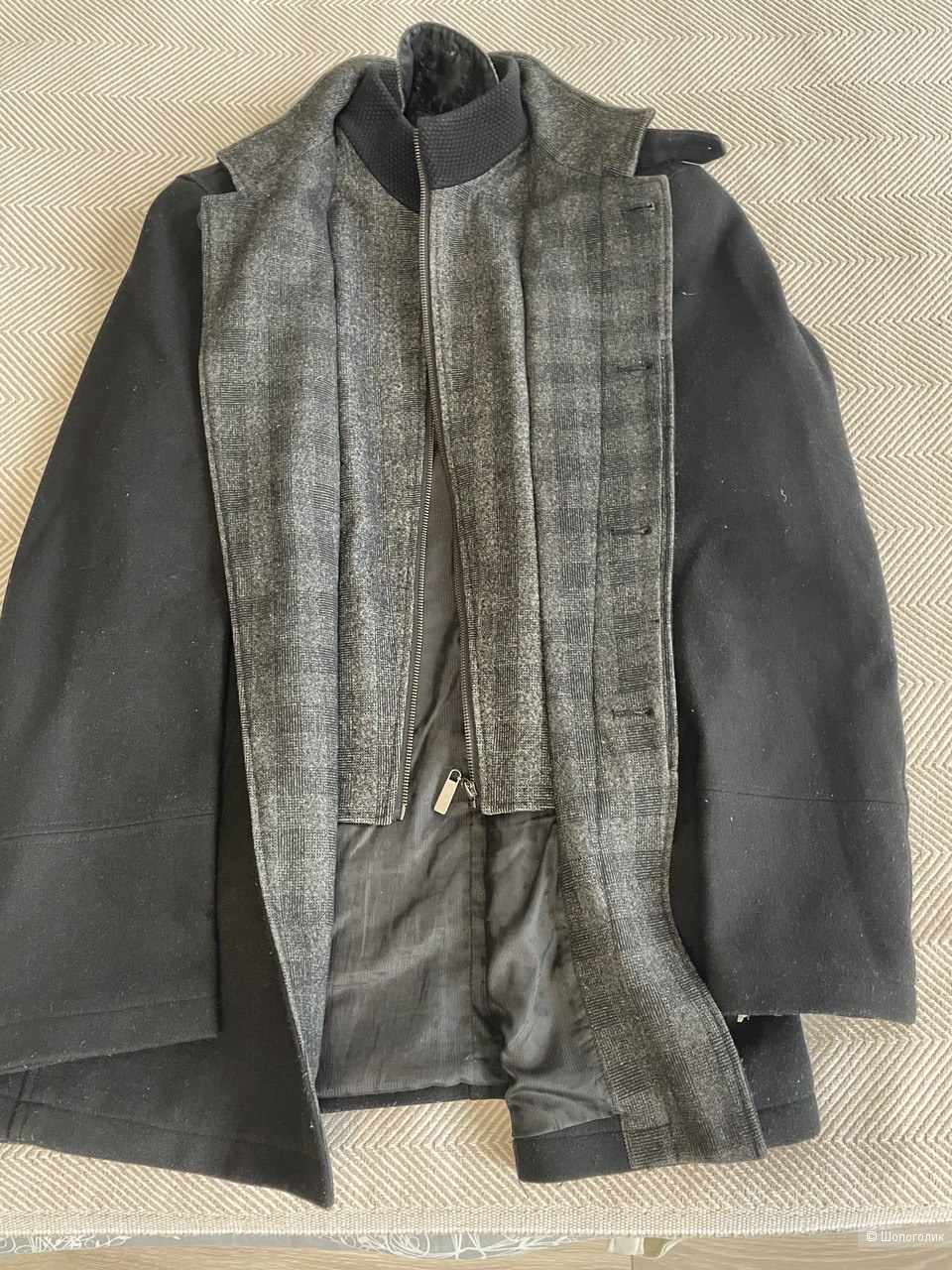 Пальто мужское из натуральной шерсти весна-осень, 48 размер