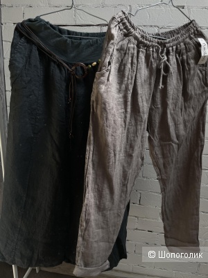 Сет лен юбка брюки  и брюки бананы Puro lino, 42-52