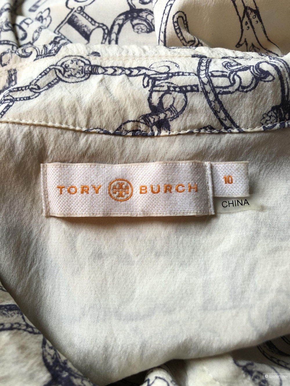 Шелковая рубашка Tory Burch, размер US 10 (на росс. 48 ± )