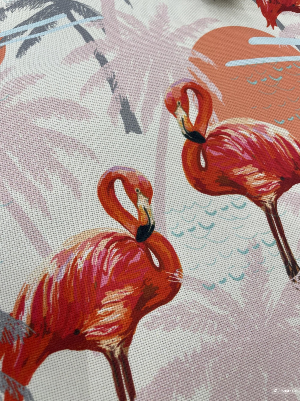 Сумка пляжная Flamingo raffia, one size
