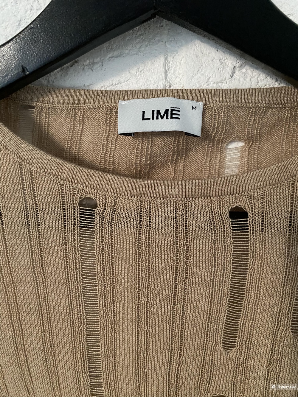 Тонкий свитер с узором из спущенных петель Lime, m