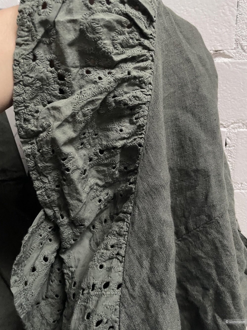 Promo Платье лен с шитьем 100% lino, 42-50
