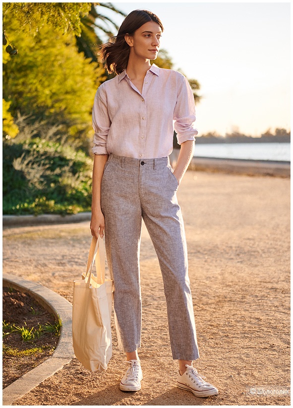 Брюки, лен Uniqlo, р. 52