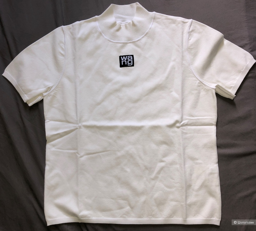 Топ Alexander Wang Logo Patch Stretch Jersey T-shirt  - м