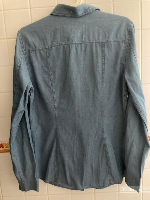 Рубашка синяя бренда Massimo dutti на 44, 46 размер.