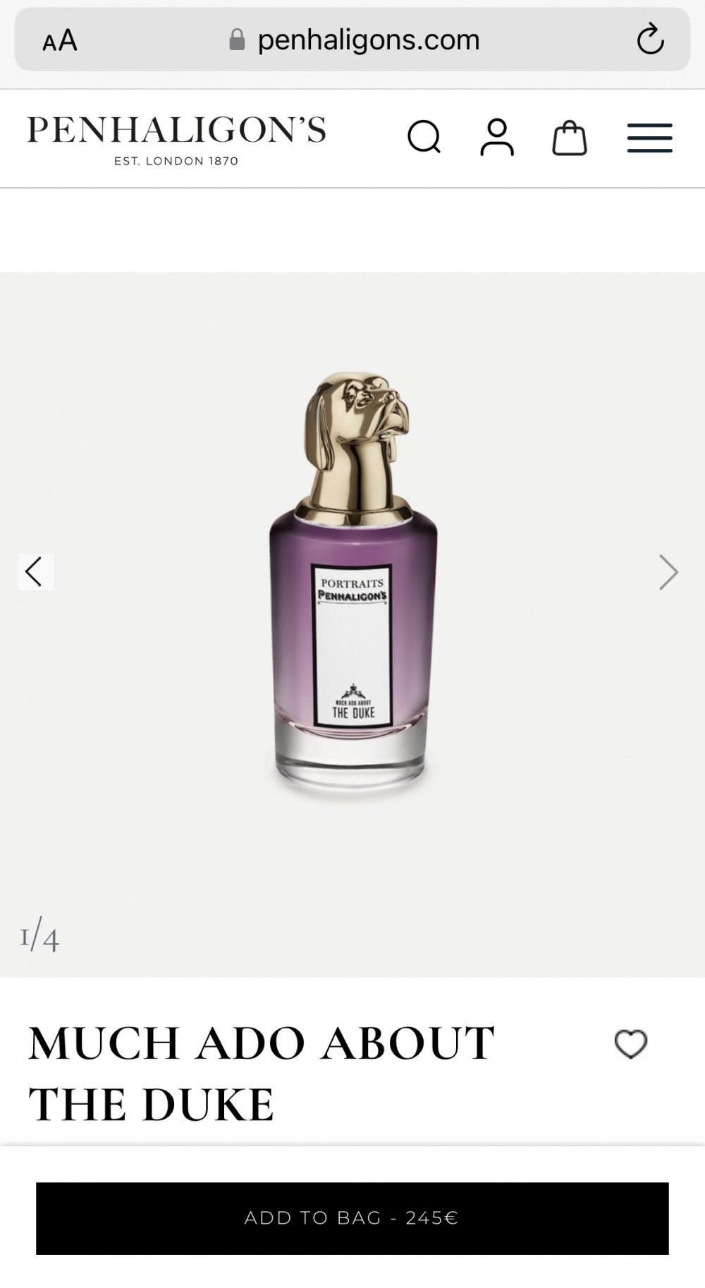 Парфюмированная вода Penhaligon’s The Duke 75мл