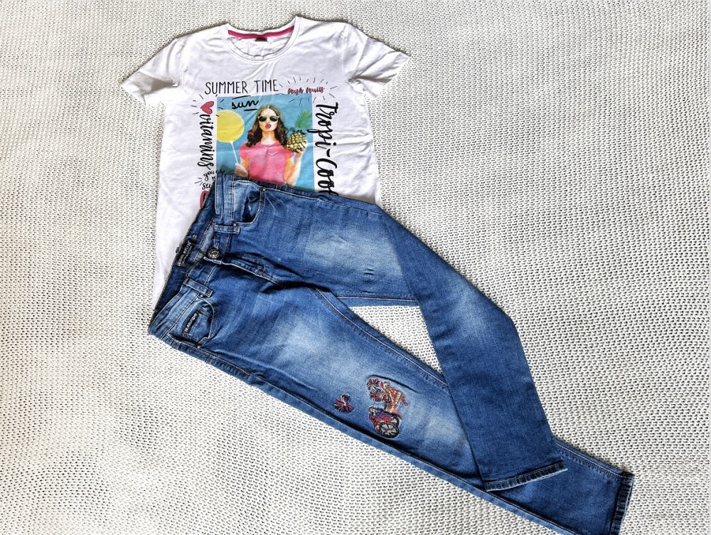 Комплект одежды: футболка джинсы на р. 146-152