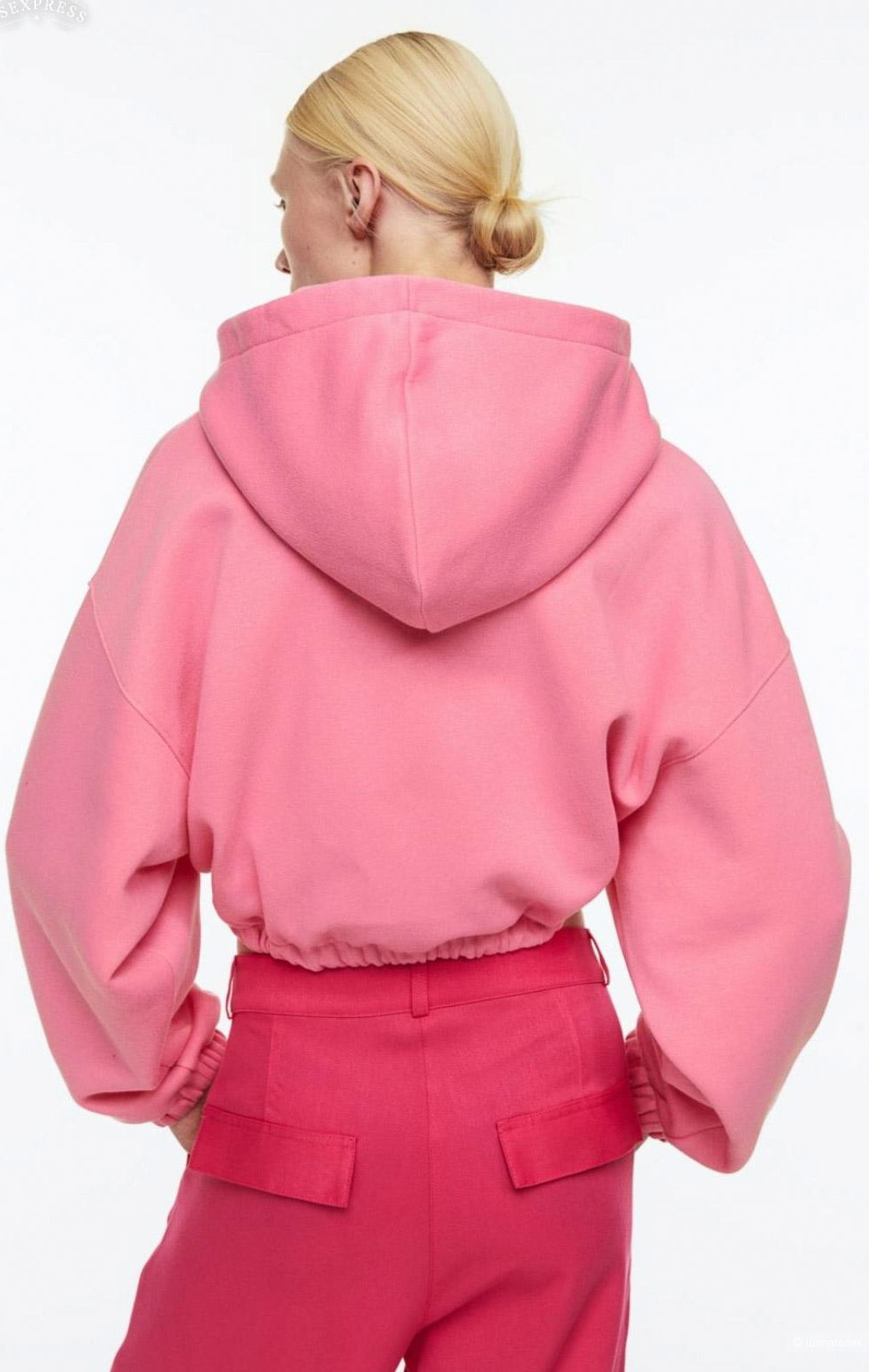 Короткая толстовка худи H&M оверсайз на молнии, L