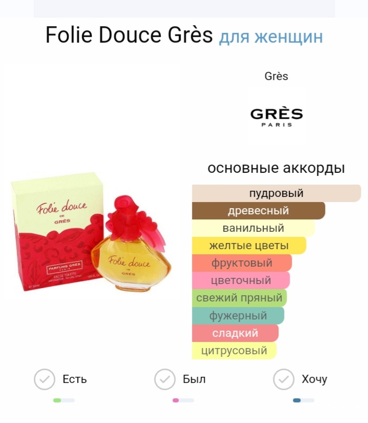 Gres Folie Douce, edt 50 ml.