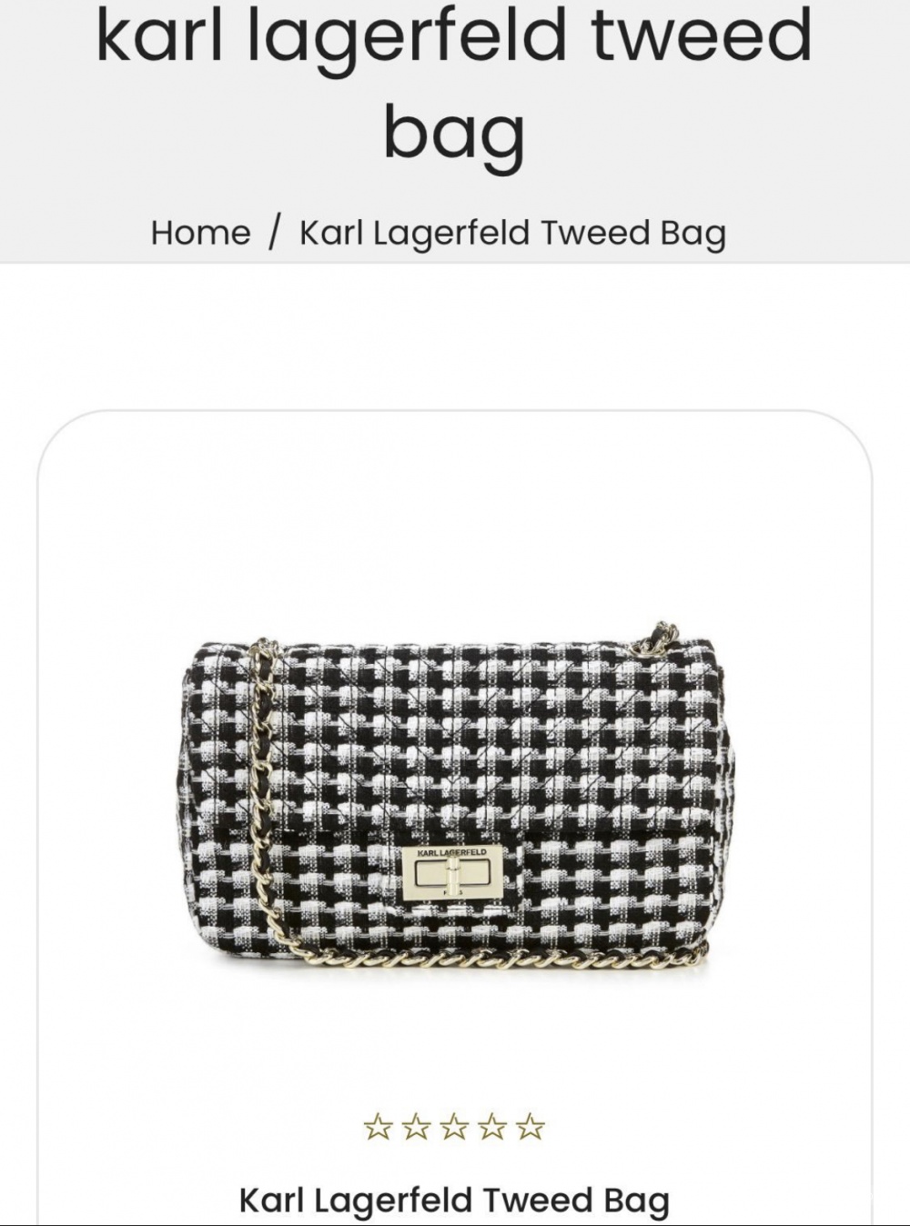 Сумка, Karl Lagerfeld, твид.