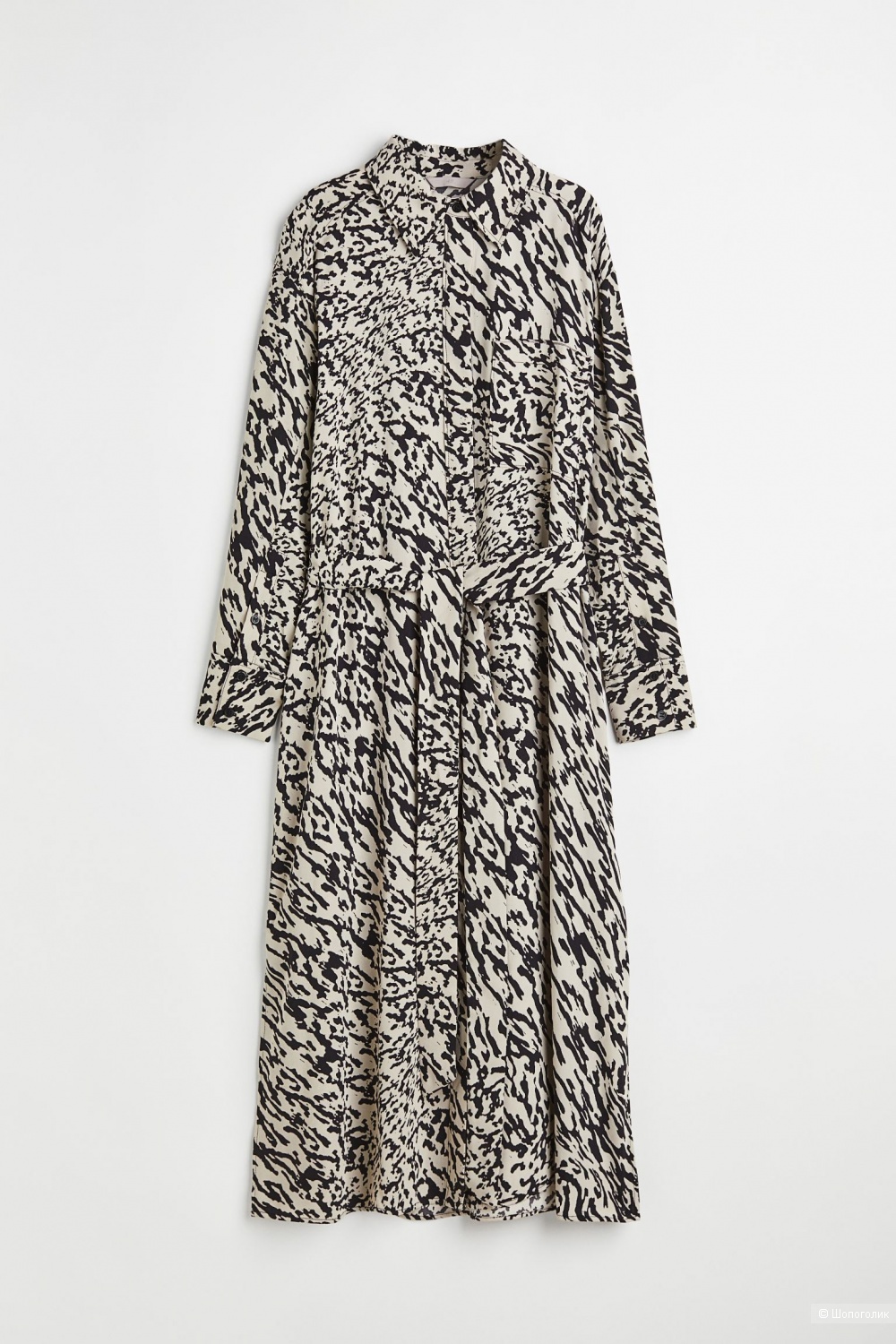 Платье-рубашка H&M, M-L.