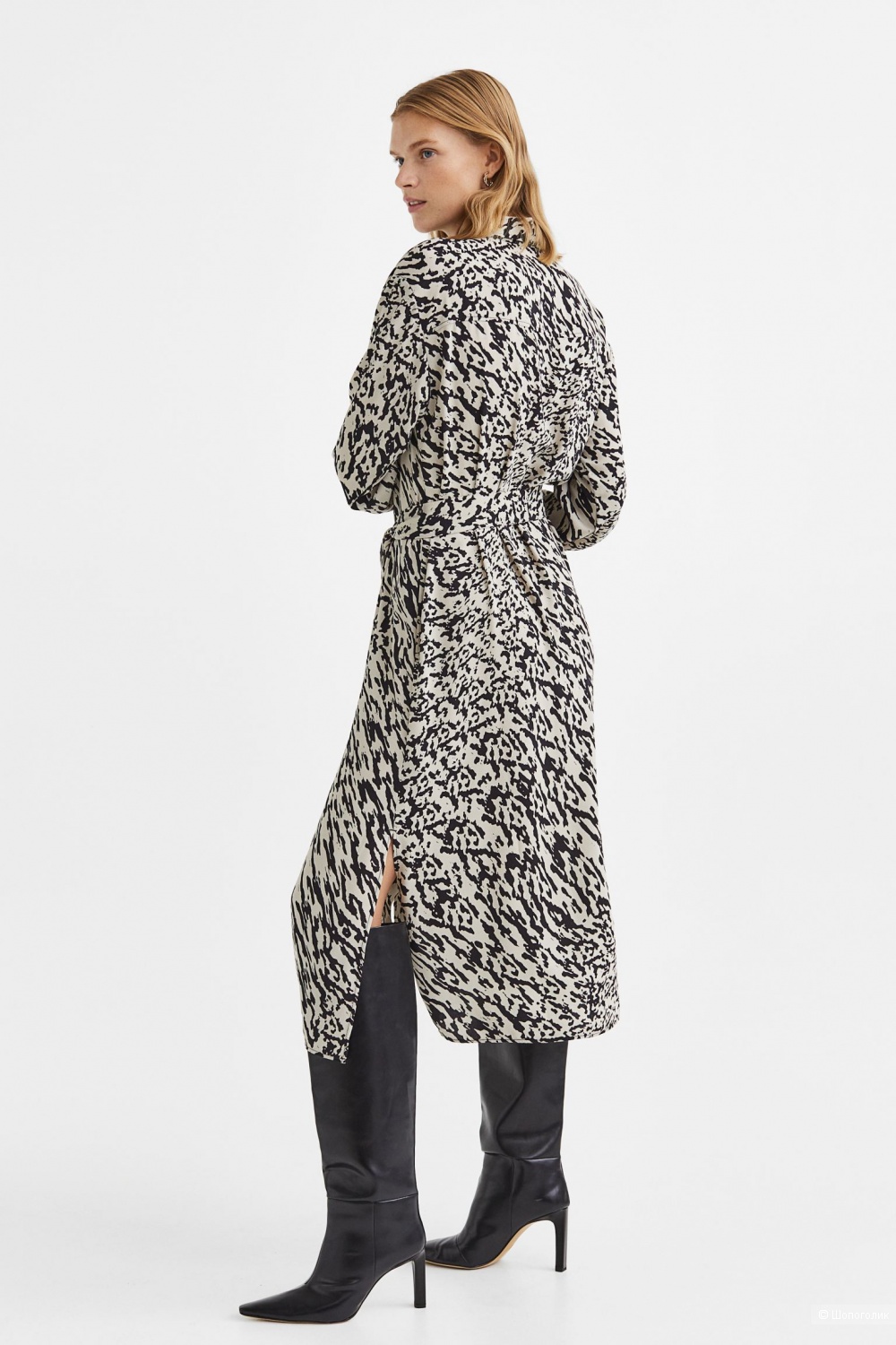 Платье-рубашка H&M, M-L.