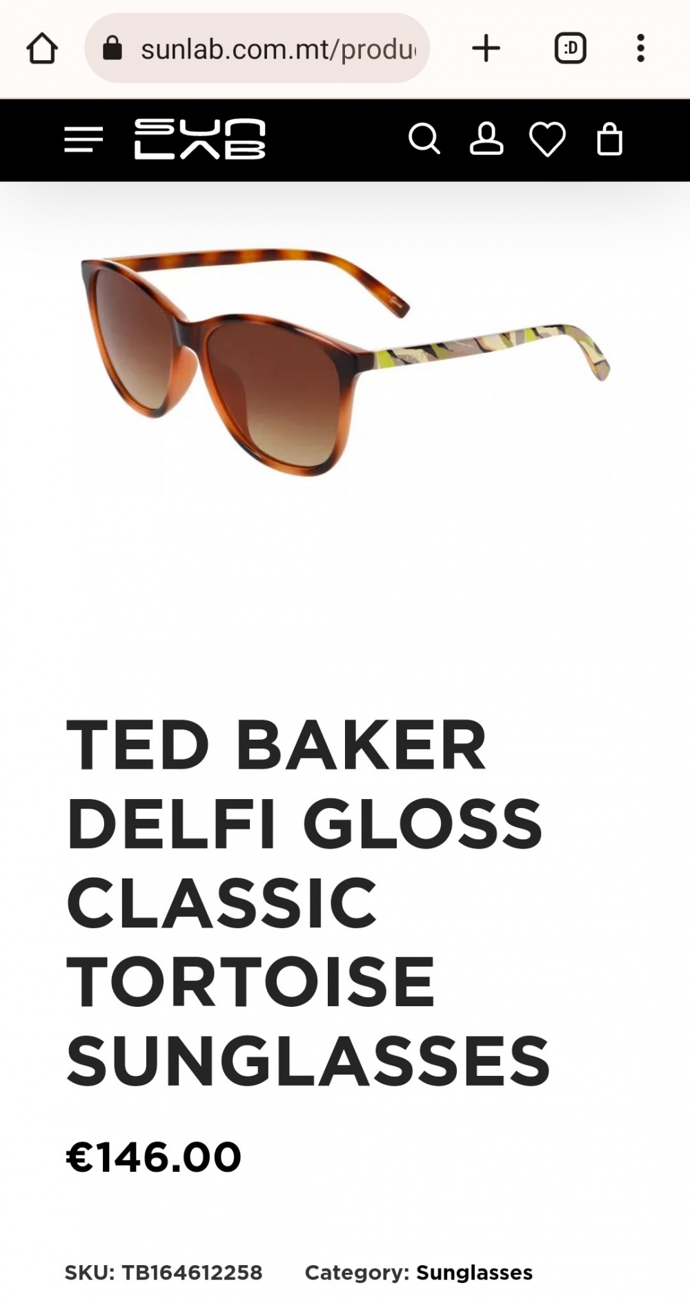 Солнцезащитные очки Ted Baker, 3 класс
