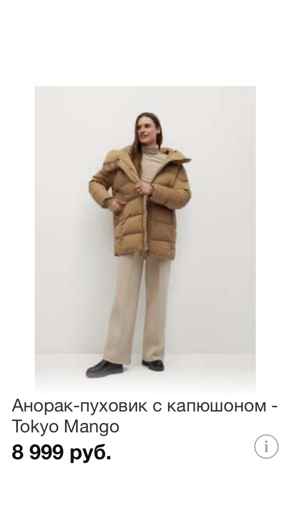 Пуховик-анарок с капюшоном Манго-Tokyo, L