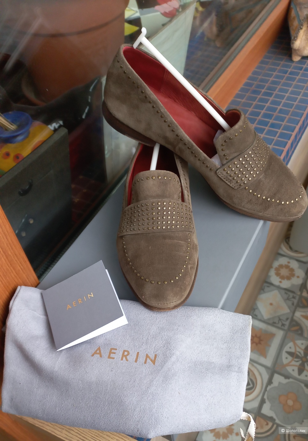 Замшевые лоферы Aerin, размер 8,5 (39)