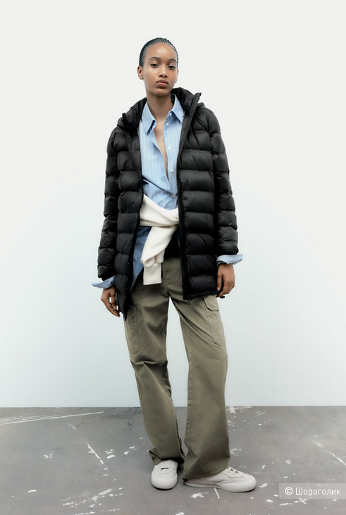 Непромокаемое пальто с воротником-стойкой Zara S на 42-44