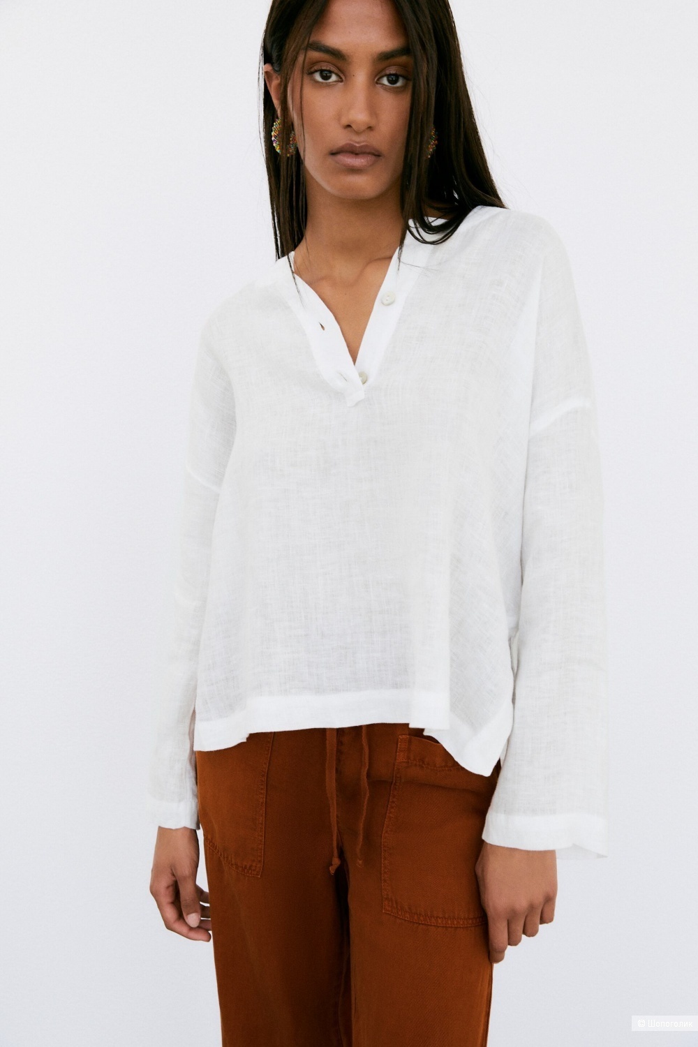 Льняная рубашка Zara/L