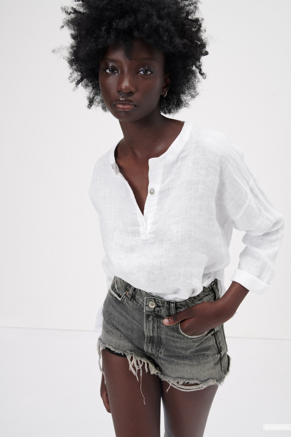 Льняная рубашка Zara/L