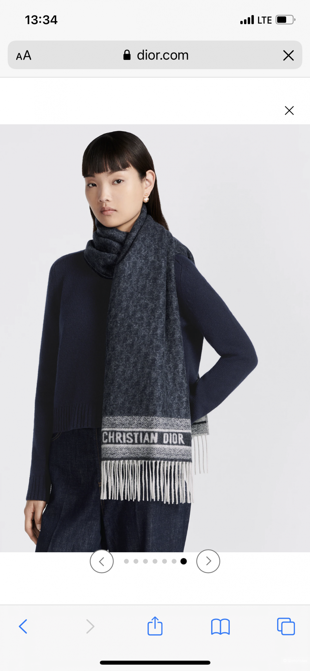 Шарф палантин в стиле Christian Dior, one size