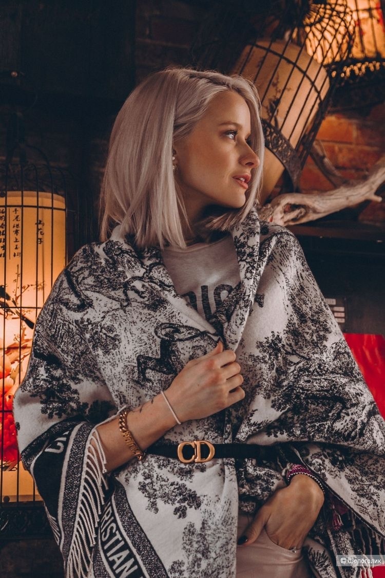 Шарф палантин в стиле Christian Dior, one size