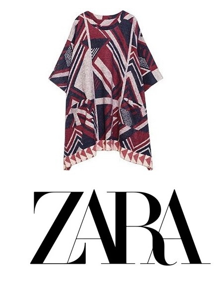 Пончо кейп Zara единый размер (от 46 до 56)
