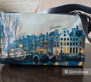 Женская кожаная сумка Curanni Амстердам блю. Натуральная кожа.