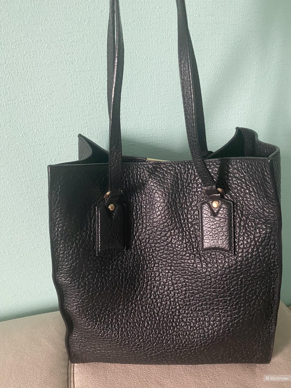 Сумка Burberry Black Grain Leather Woodbury Tote