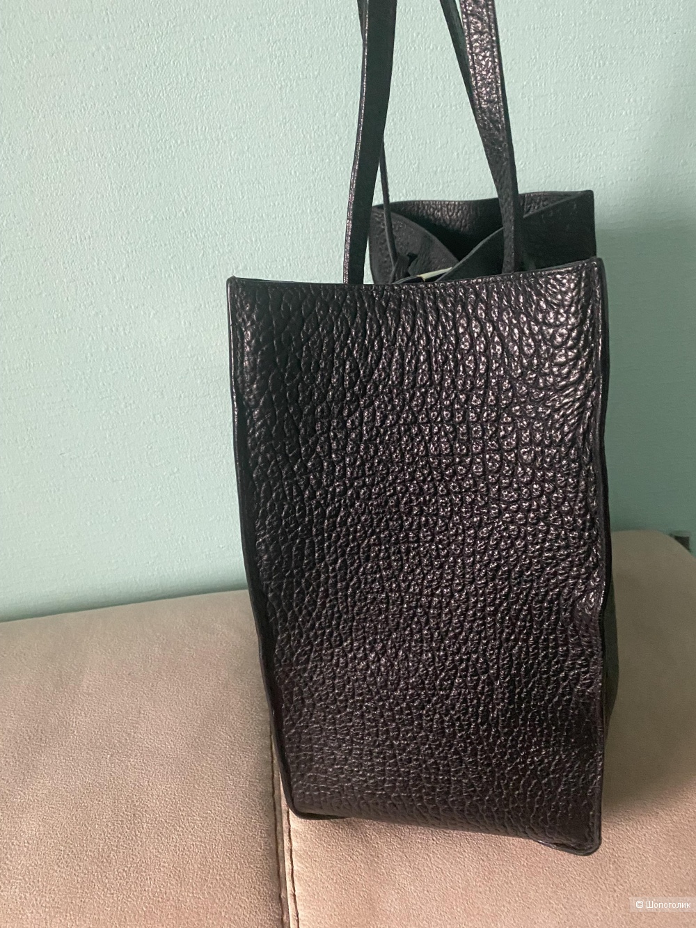 Сумка Burberry Black Grain Leather Woodbury Tote
