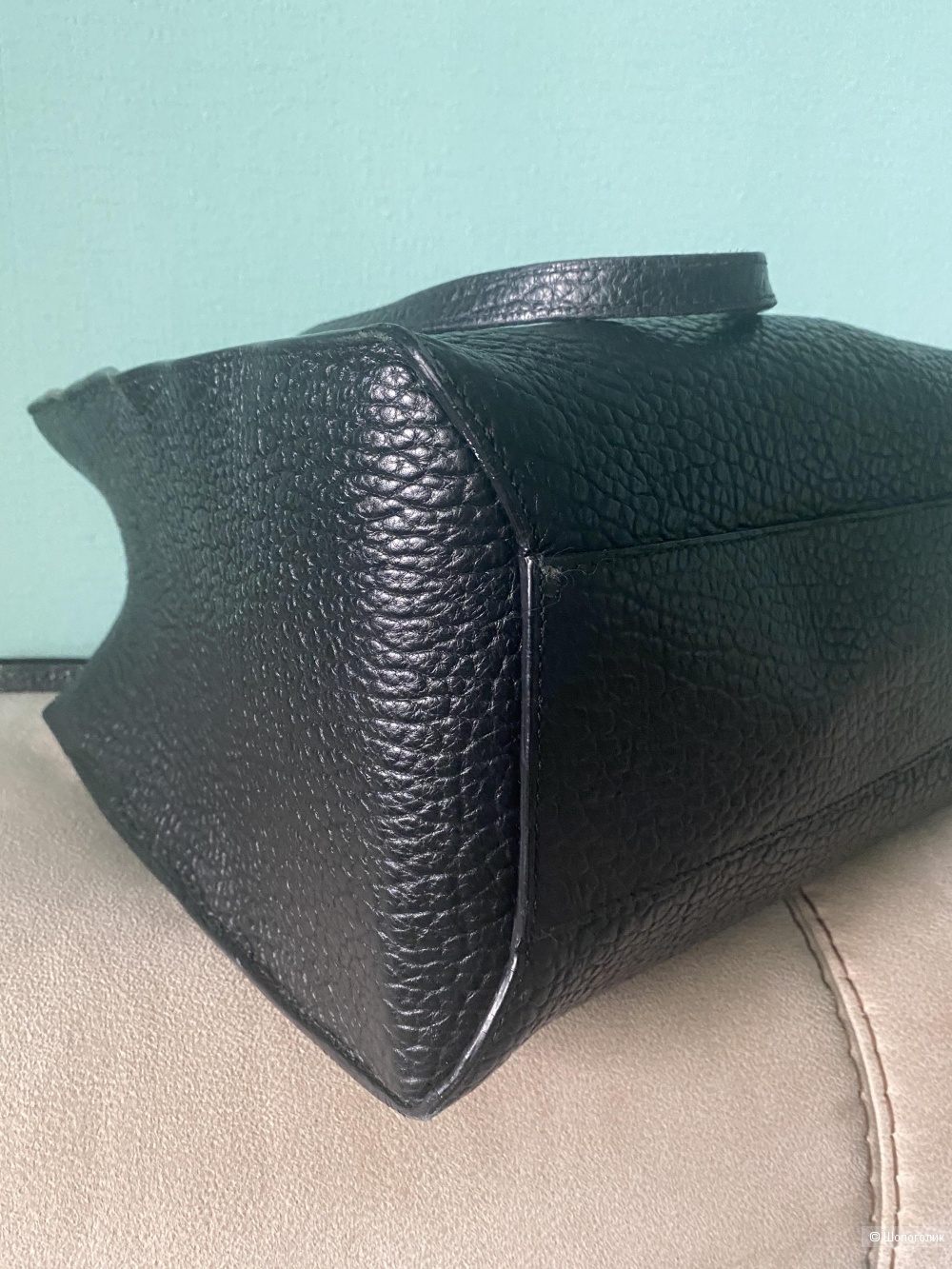 Сумка Burberry Black Grain Leather Woodbury Tote