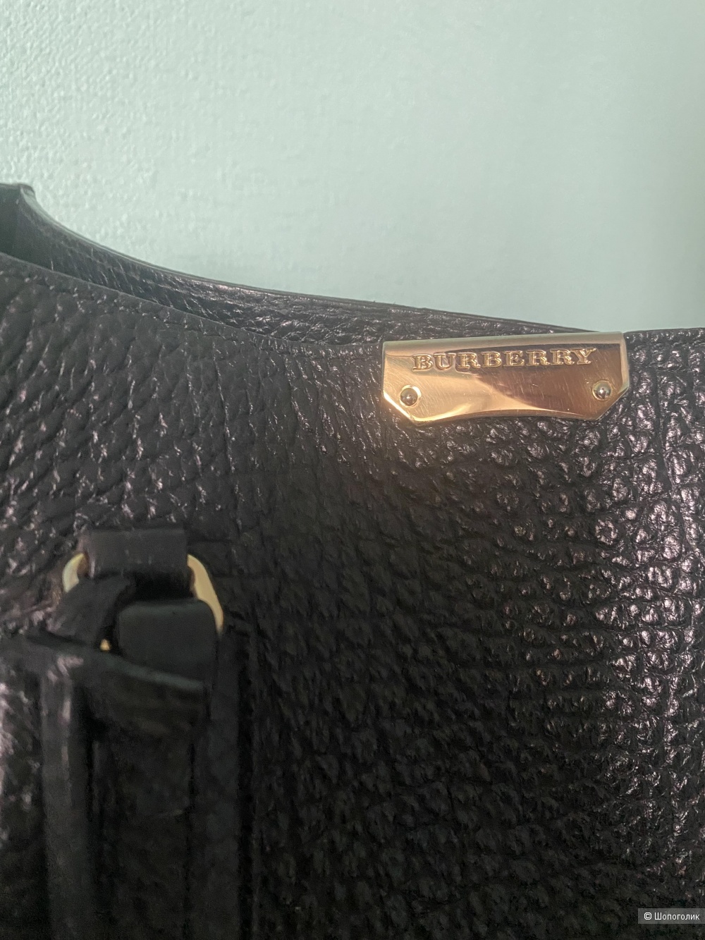 Сумка Burberry Black Grain Leather Woodbury Tote