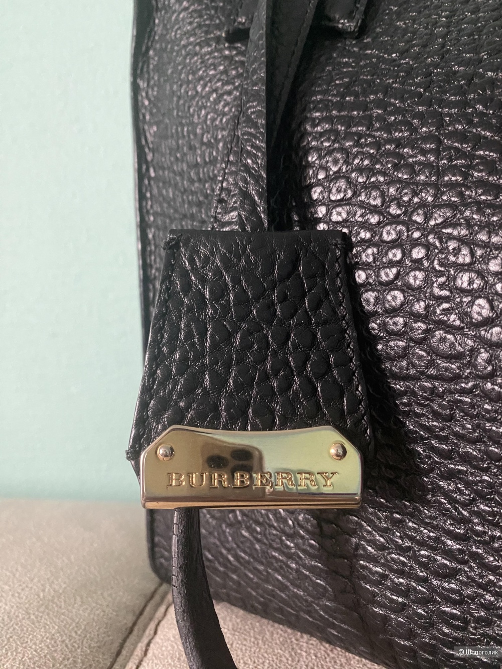 Сумка Burberry Black Grain Leather Woodbury Tote