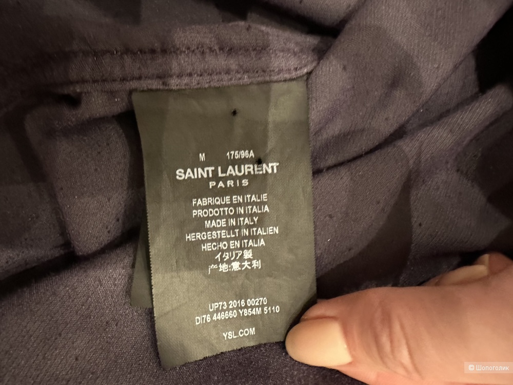 Бархатная рубашка SAINT LAURENT на 42-44