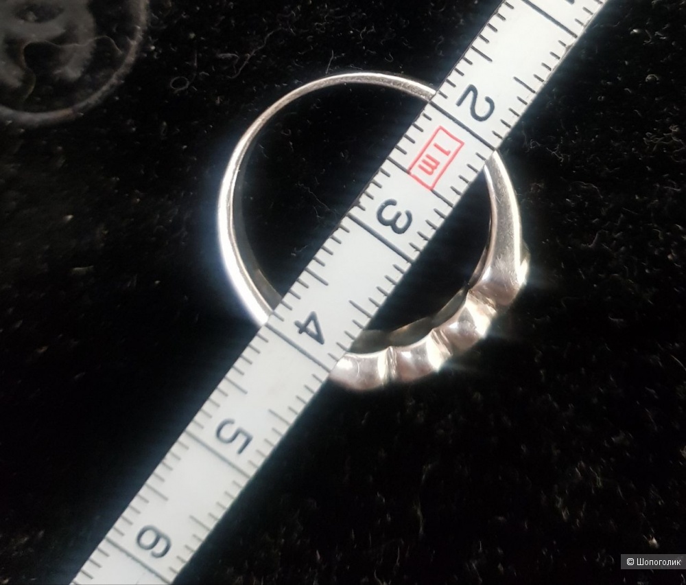 Кольцо с сапфирами, серебро 18,5 разм