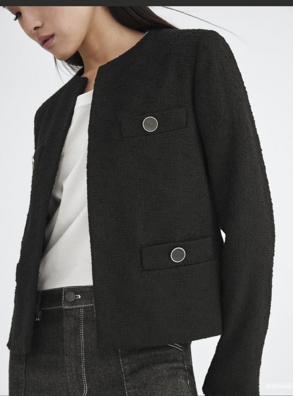 Жакет твид Massimo Dutti, 38