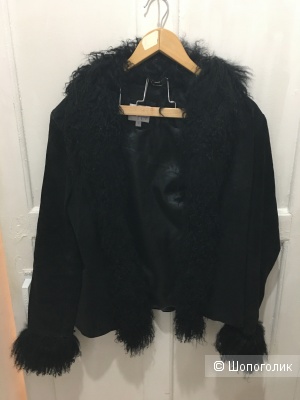 Куртка из натуральной замши,  с натуральным мехом ламы, р-р  42-44