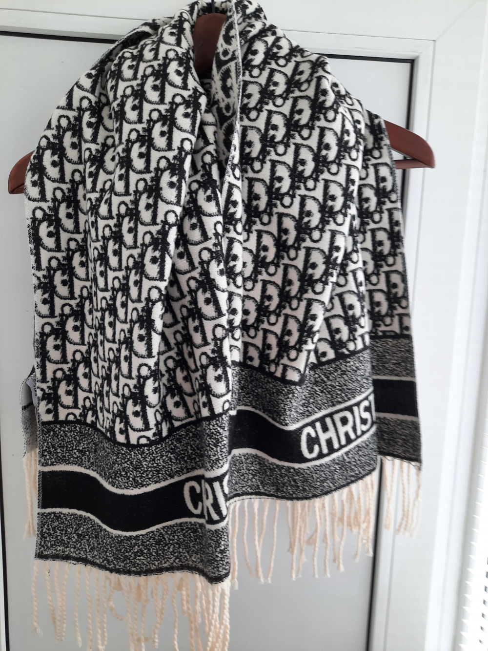 Кашемировый шарф в стиле Christian Dior , 57×190 см.