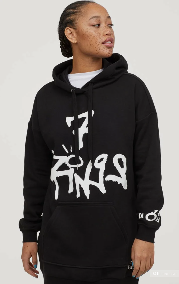 Свитшот H&M Printed Ariana Grande, черный размер XS